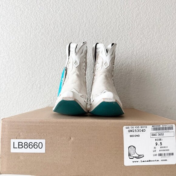 Lane CHASE THE WIND Womens Cowboy Bootie 9.5 Western Short White Cowgirl Boots - Picture 10 of 11